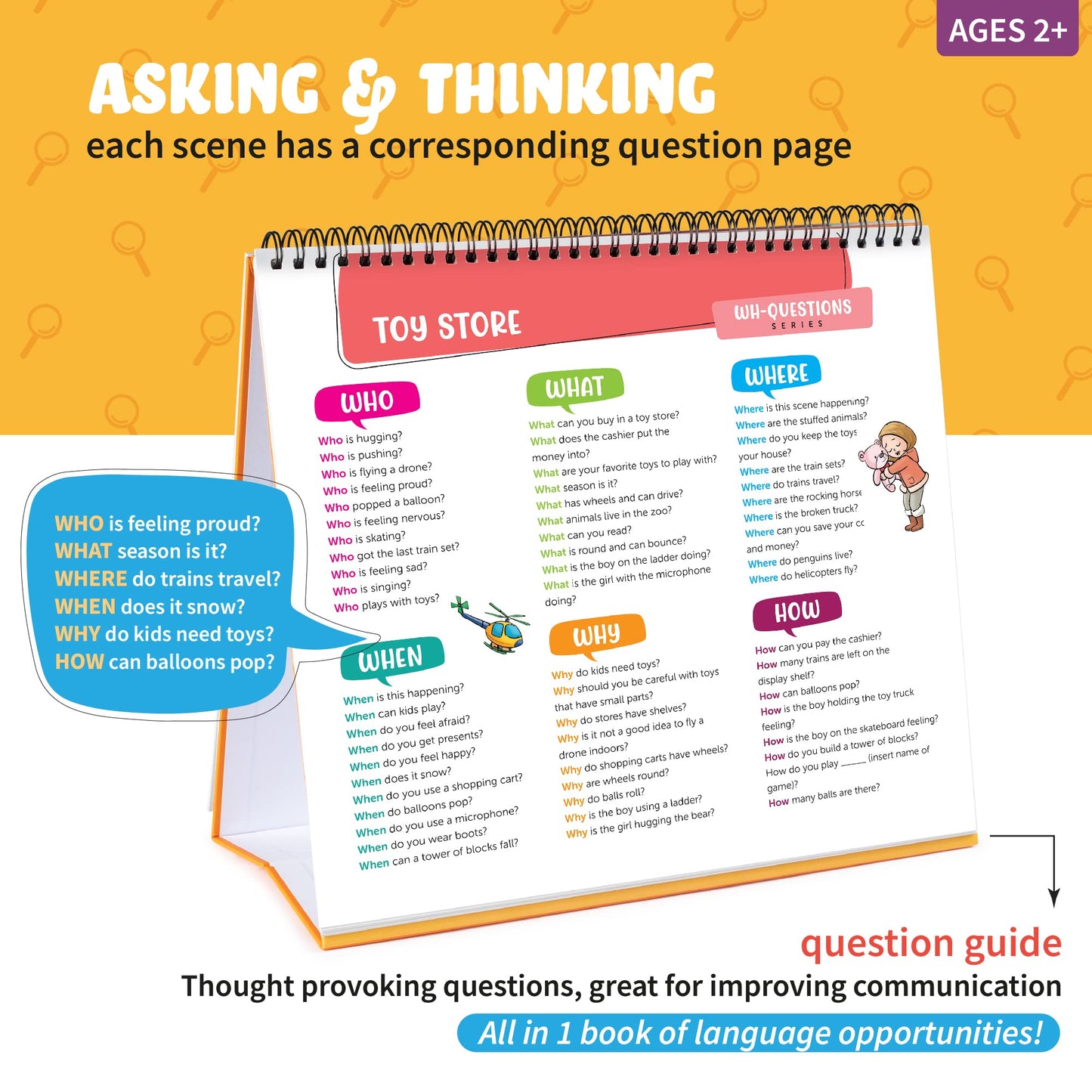 Picture Book and Emotion Cards, Picture Story Cards, Social Emotional Learning Activities, Autism Homeschooling, Educational Busy Book, Speech Therapy Materials (WH Question Flipbook)