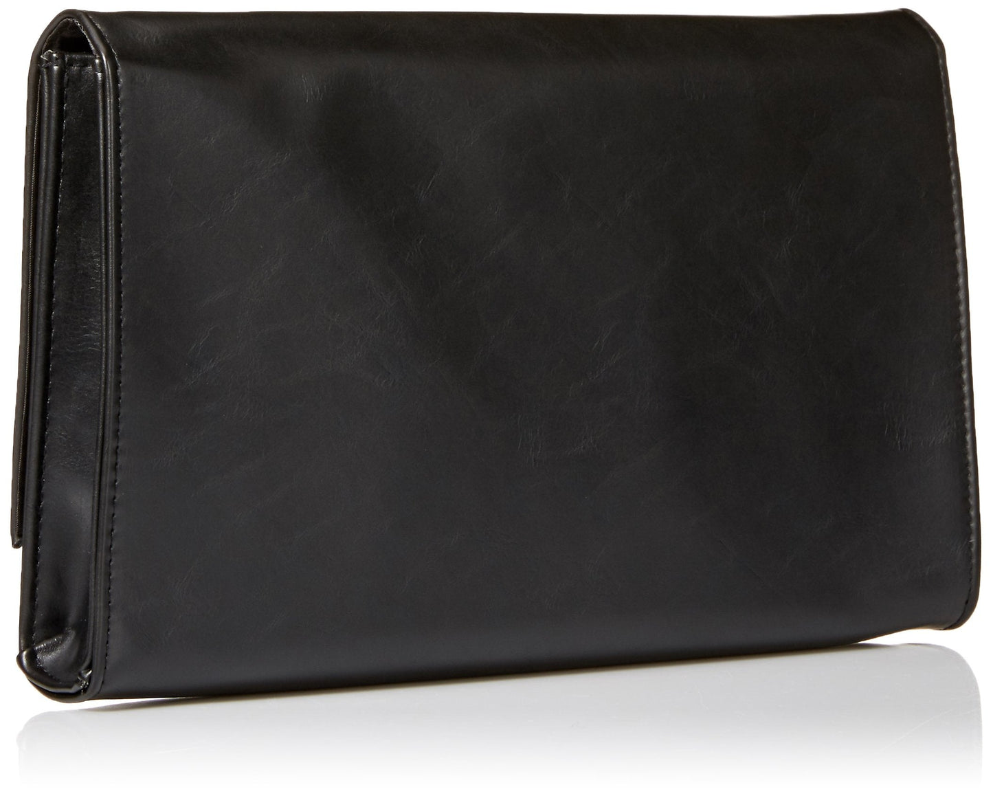 Jessica McClintock womens Nora Solid Large Envelope Clutch with Ring Closure, Black, One Size US