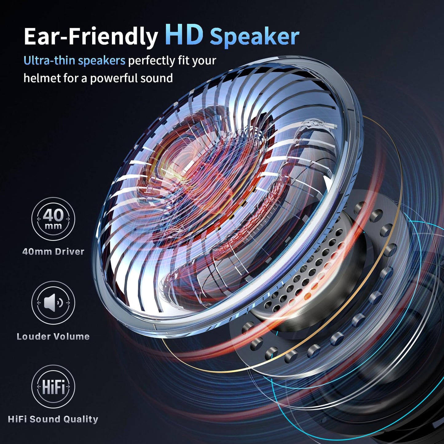 Fodsports FX-S Motorcycle Bluetooth Headset V5.4, 2-Way Helmet Intercom Communication System with IP67 Waterproof, CVC Noise Cancellation, Hands-Free Music/Call, 2 Type Mics, Black, 1 Pack