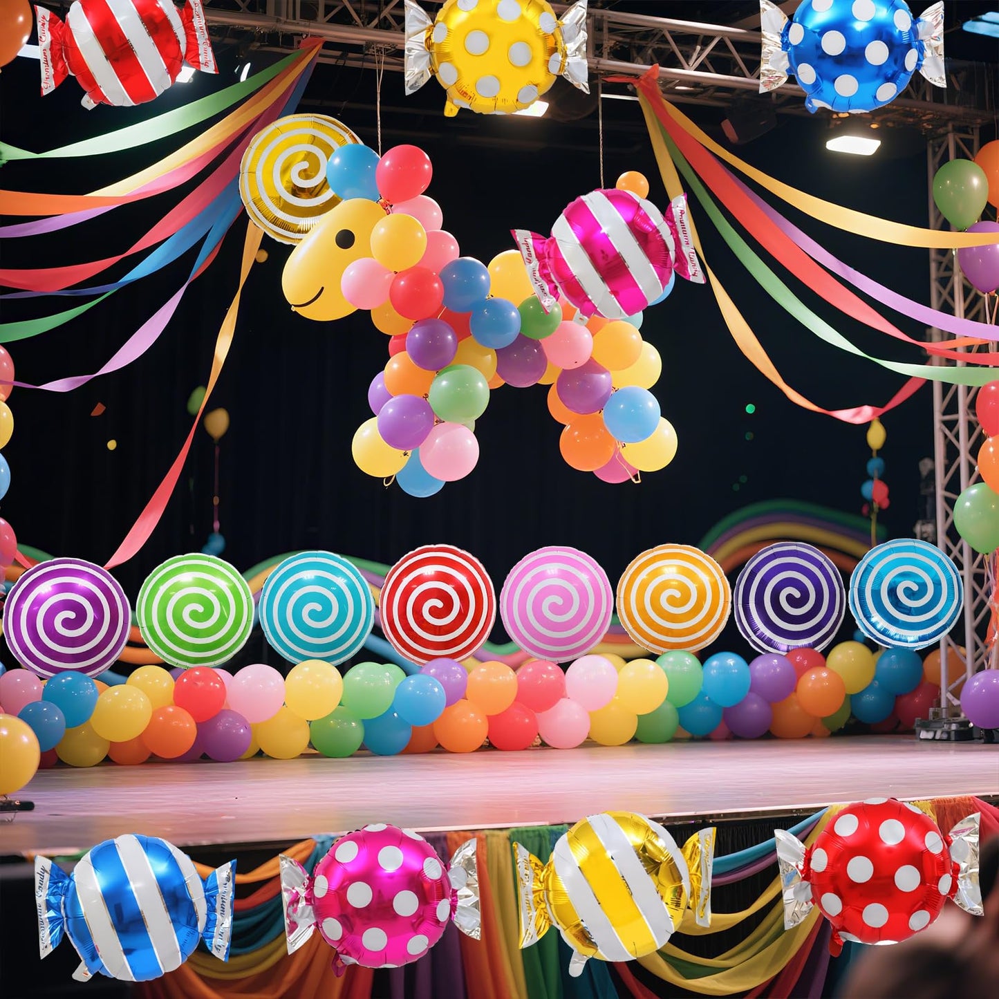 21 pcs 18" Sweet Candy Balloons, Round Lollipop Balloon Birthday Wedding Party Balloons
