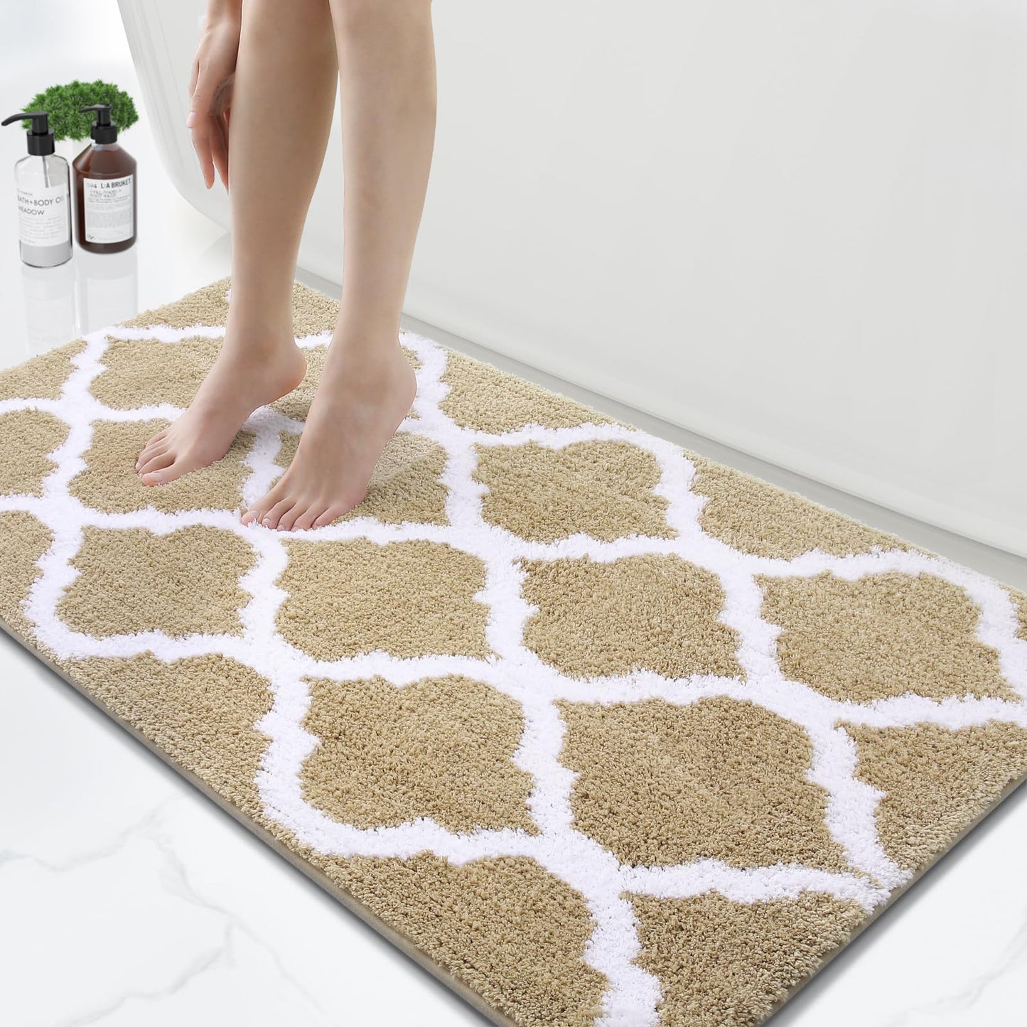 OLANLY U-Shaped Bathroom Rug 24x20 – Soft Absorbent Microfiber, Non-Slip Plush Shaggy Mat, Machine Washable Contour Bath Rug for Toilet Base, Grey