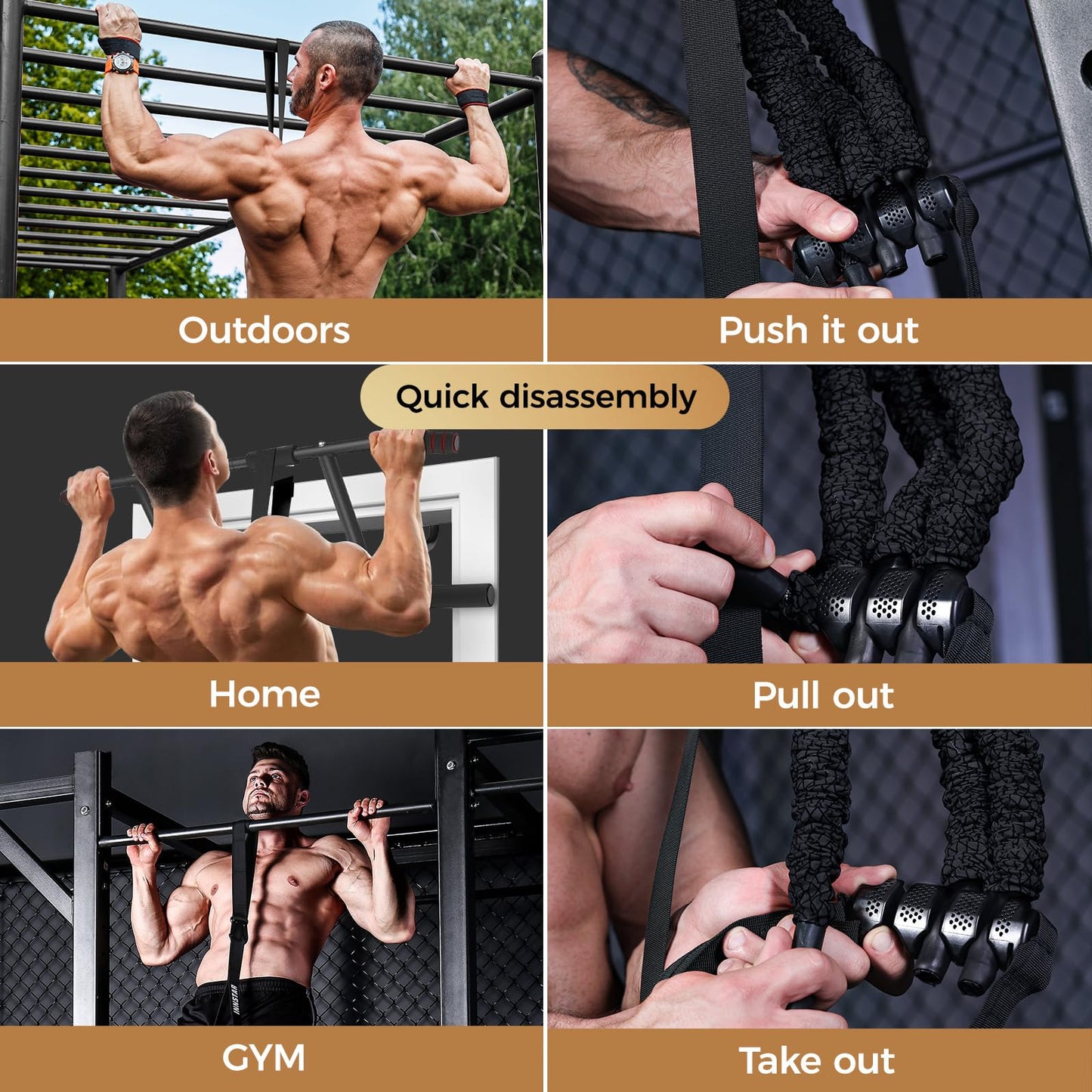 Innstar Pull Up Assistance Bands - 3 Heavy-Duty Adjustable Set for Enhanced Strength Training - Patent (Sky Blue 165lbs Adjustable Resistance)