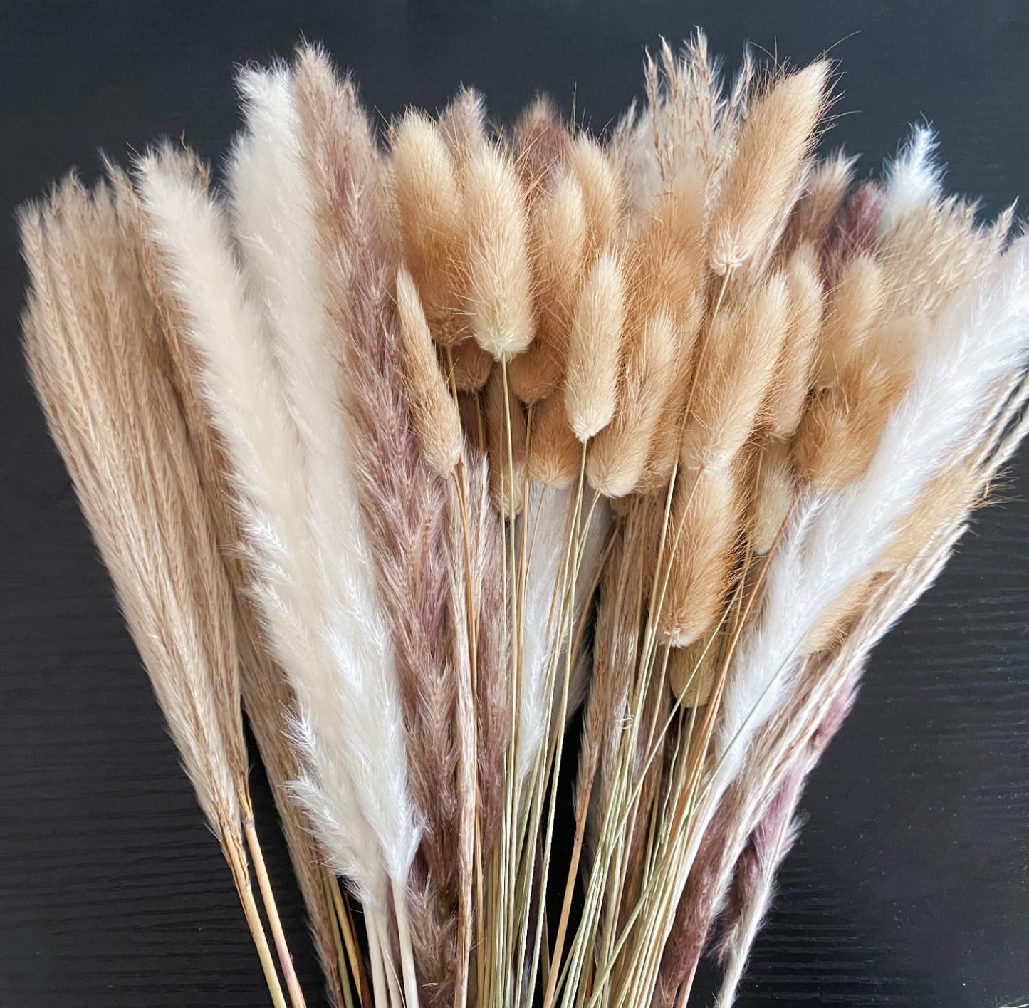 300 Pcs Dried Pampas Grass Bulk, Boho Dried Flowers Bouquet Pampas Grass Decor for Rustic Wedding Tables Centerpiece, Fluffy Pompas Grass for Home Office Party Baby Shower Birthday Western Table Decor
