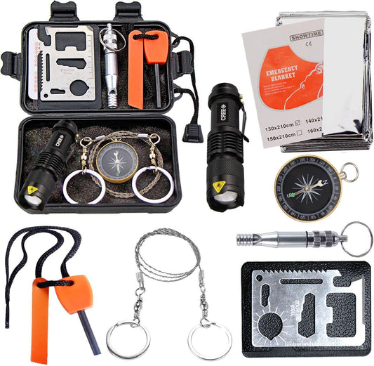EMDMAK Survival Kit Outdoor Emergency Gear Kit for Camping Hiking Travelling or Adventures