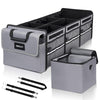 HIRALIY 4 in 1 Car Trunk Storage Organizer, Multi Compartment Collapsible Trunk Storage Box with Leakproof Insulated Bag for Car Truck SUV