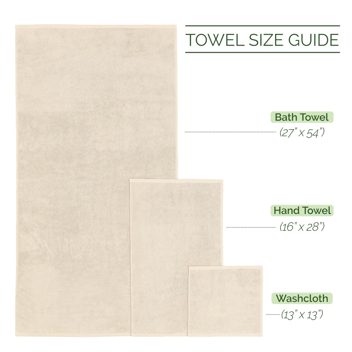 Elegant Comfort 100% Turkish Cotton Corduroy Ribbed Luxury Bath Towels 6-Piece Set, Premium Feel - Quick Dry, Highly Absorbent, Contains 2 Bath Towels, 2 Hand Towels, and 2 Washcloths, Ivory