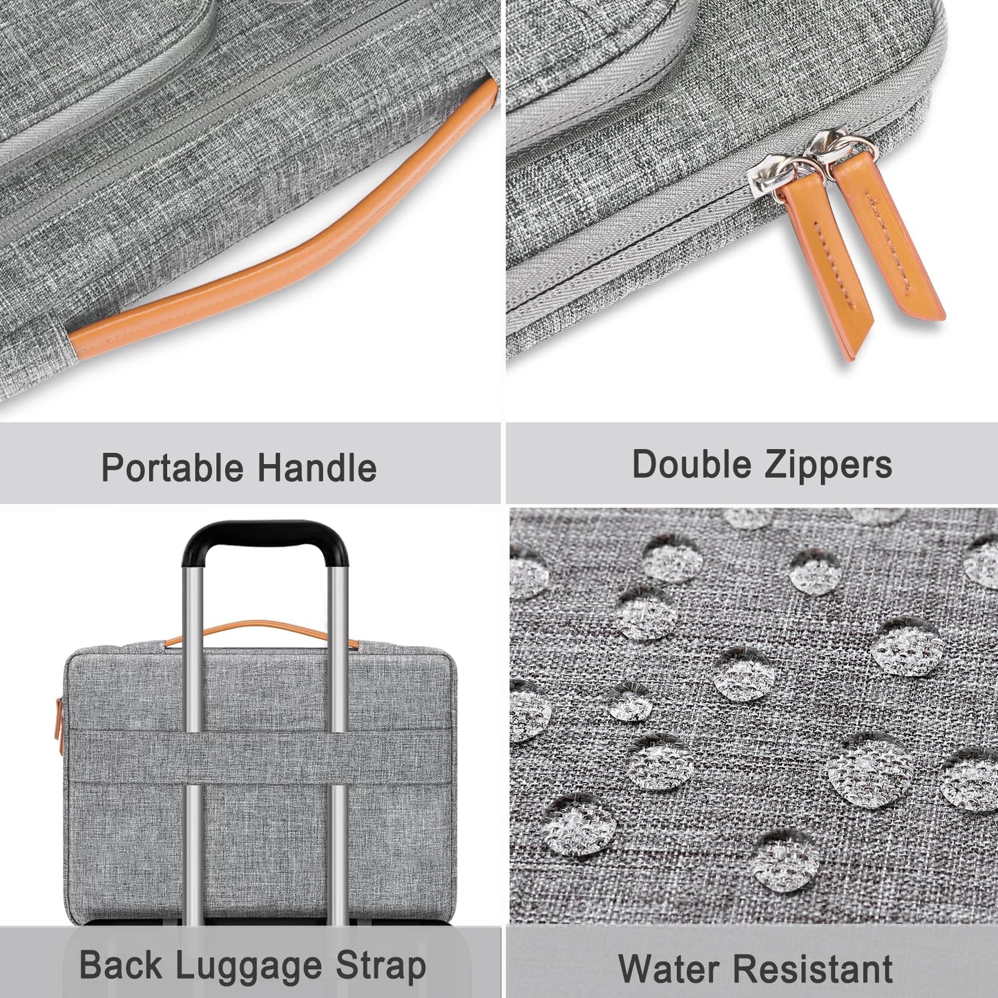 MOSISO 360 Protective Laptop Case 13.3 inch, 13-13.3 inch Laptop Sleeve Compatible with MacBook Air/Pro 13/Pro 14, HP Dell Acer, Side Open Carrying Computer Bag with 5 Accessory Pockets&Belt, Gray