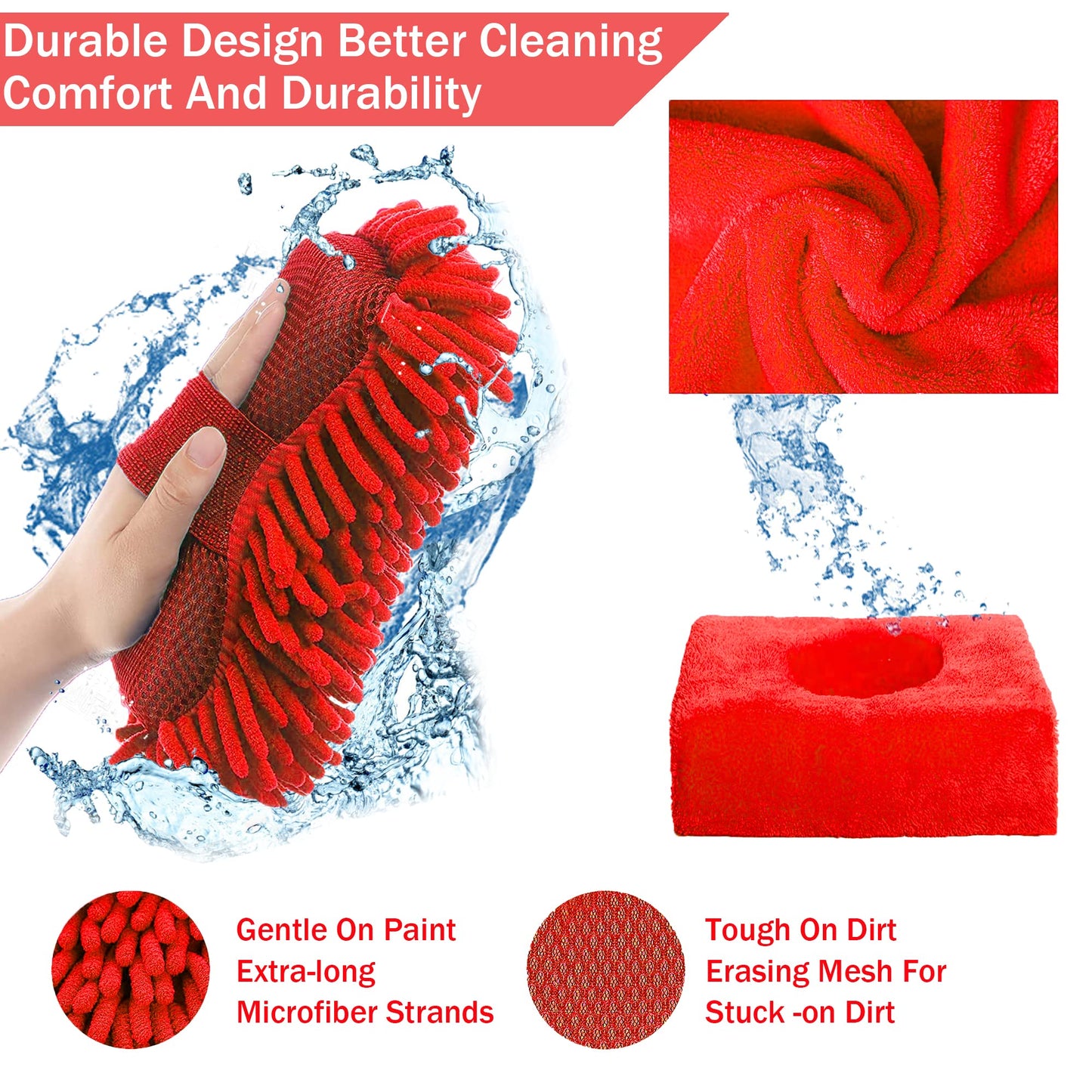 LIANXIN Car Wash Kit Car Wash Cleaning Kit Car Wash Foam Gun Sprayer Microfiber Sponge and Towels Car Foam Gun Tire Brush Collapsible Bucket Car Washing Kit