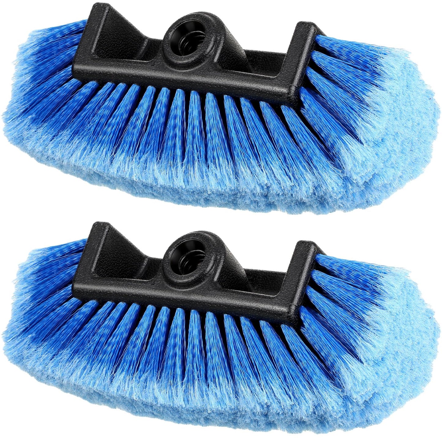 Tanlade 2 Pcs Car Wash Brush Head with Soft Detailing Bristle Flow Through Car Cleaning Brush Exterior Wash Equipment for Auto Truck RV Boat Camper(12 Inch,Blue)