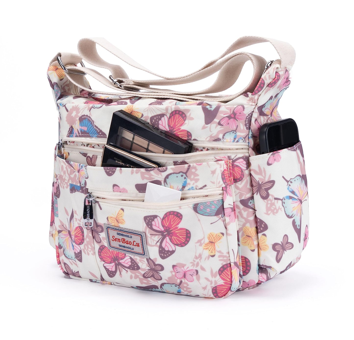 Nawoshow Women Shoulder Handbag Multiple Pockets Bag Ladies Tote Top Handle Satchel Crossbody Purse (G01-Butterfly)