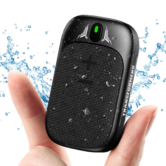 Transformers Wearable Bluetooth Speaker Clip On Mini Portable Bluetooth Speaker IPX5 with Mic for Calls and Music 15H Long Playtime Outdoor Suitable Travel Working,Biking,Running,Black Optimus Prime