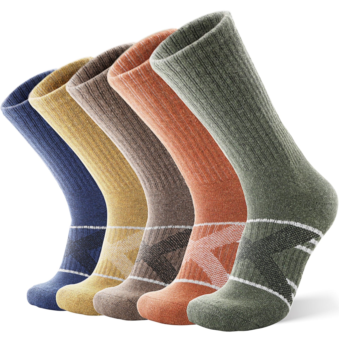 ANTSANG Merino Wool Socks for Men & Women Thermal Winter Hiking Warm Thick Crew Cozy Boot Work Gift Socks Stocking Stuffers 5 Pairs(Assorted D,L)