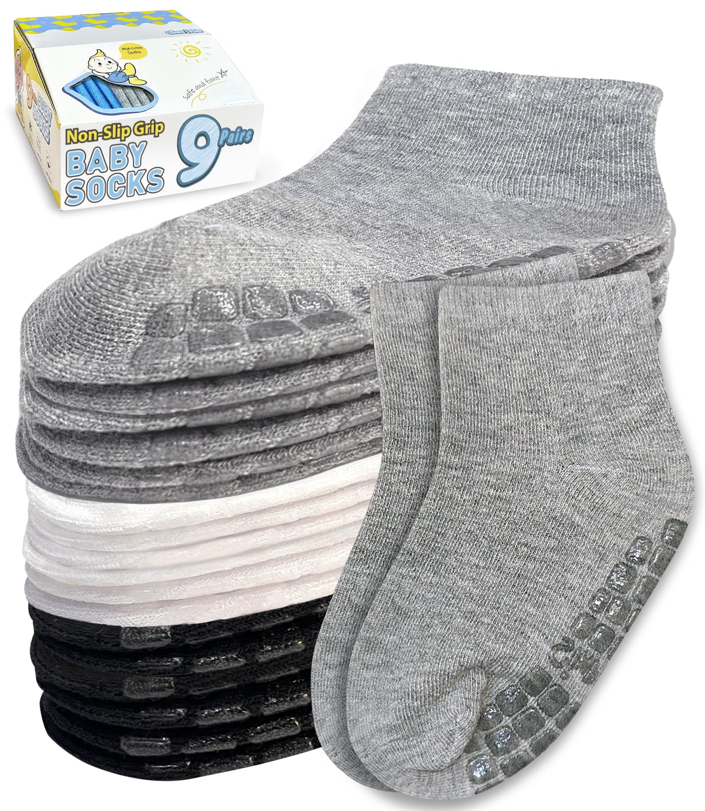 Simply Kids Baby Socks with Grips 12-18 Months Grippy Toddlers 12-24 2t Grippers 1-3 Years