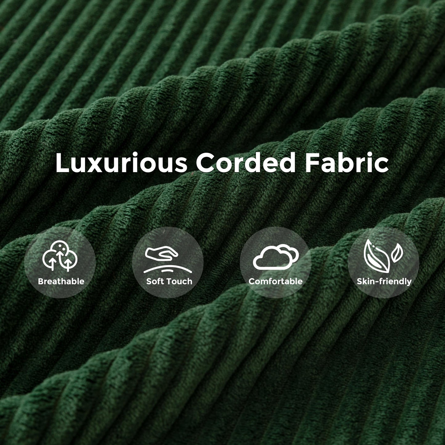 MAXYOYO Oversized Chaise Lounge Sofa, Upholstered Lounge Chair with 3 Pillows Indoor, Tufted Boneless Sofa Couch with Ottoman, Deep Seat Sleeper Chair for Living Room, Bedroom, No Assembly, Green