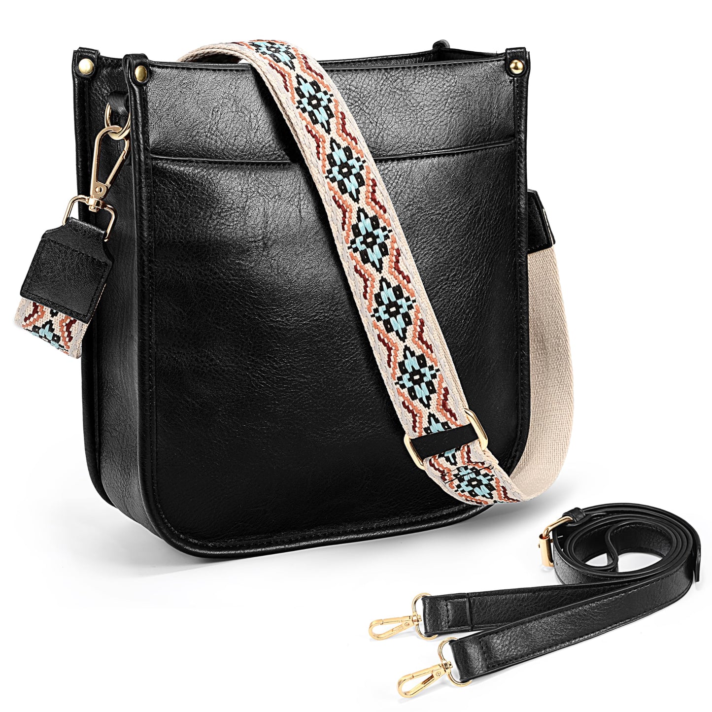 Uromee Crossbody Shoulder Bags for Women Trendy Vegan Leather Multi Pocket Shoulder Handbag Purse Adjustable Strap