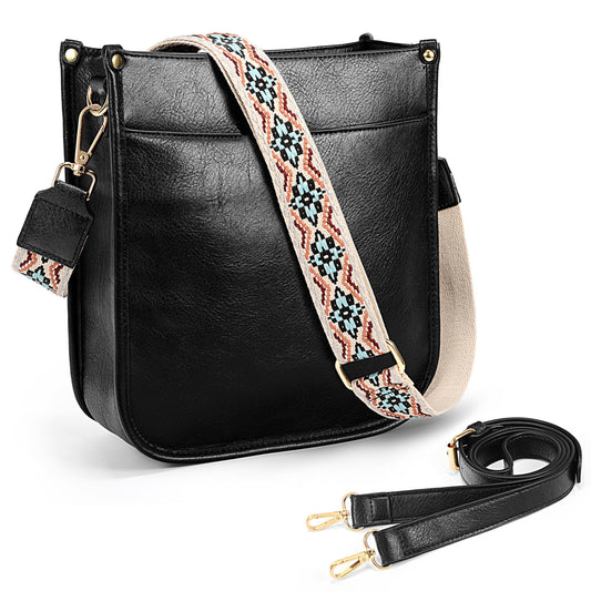 Uromee Crossbody Shoulder Bags for Women Trendy Vegan Leather Multi Pocket Shoulder Handbag Purse Adjustable Strap