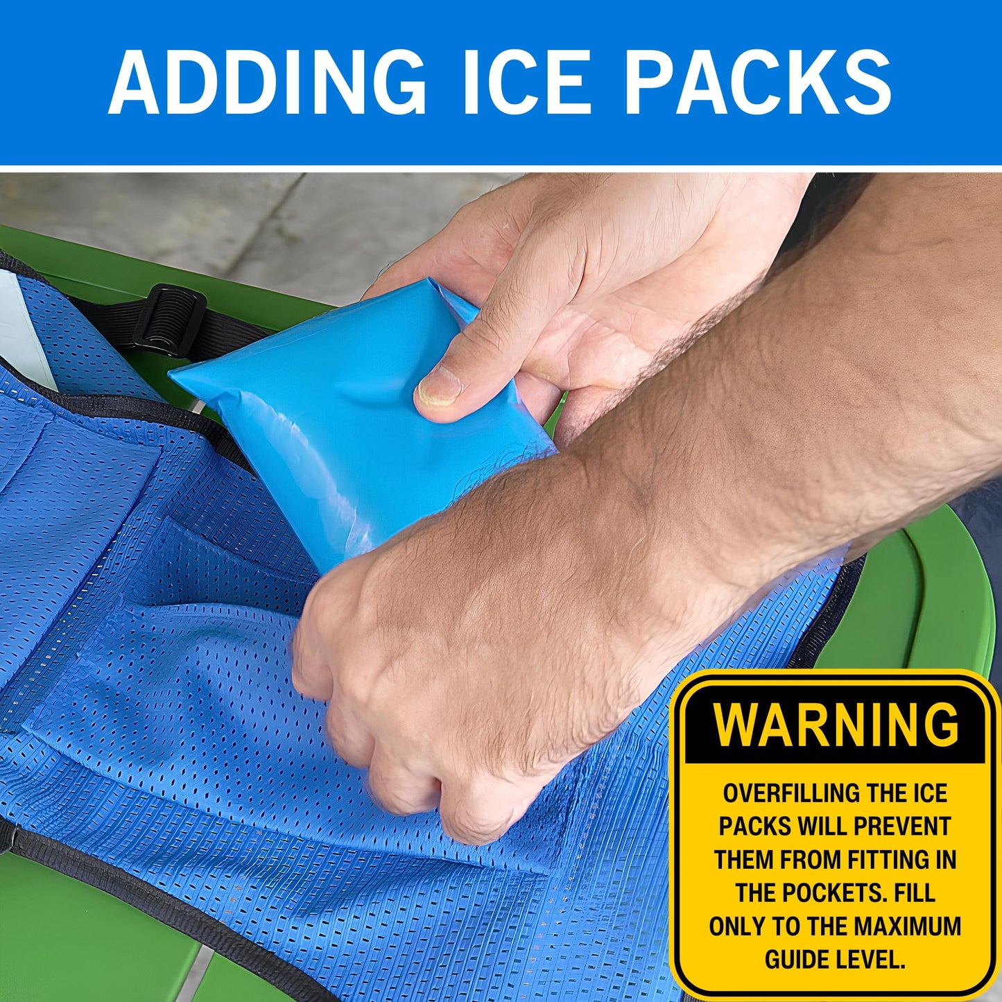 CHILLSWIFT Cooling Vest for Men & Women - Adjustable Lightweight Ice Vest, S-XXL, Includes 8 Ice Packs, Ideal for Motorcycle, MS, Mascots & Outdoor Stay Cool Activities