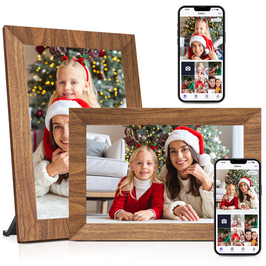 Uhale Digital Picture Frame 32GB Storage 10.1 Inch WiFi Electronic Photo Frames SD Card Slot IPS Touch Screen HD Display Auto Rotate Slideshow Share Videos Photos Instantly Send Wishes Remotely