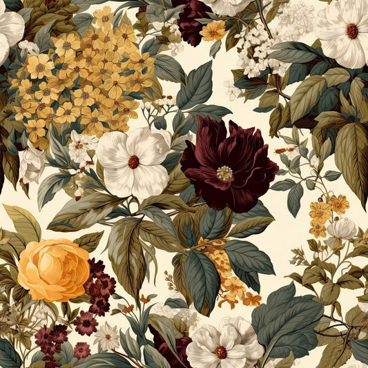 MAGAFA Vintage Hydrangeas Peel and Stick Small Marigolds Self Adhesive Waterproof Removable Decorative Vinyl Easy Peel Off Stick on Wall Paper for Living Room Bedroom Cabinets 17.71" X 236.2"