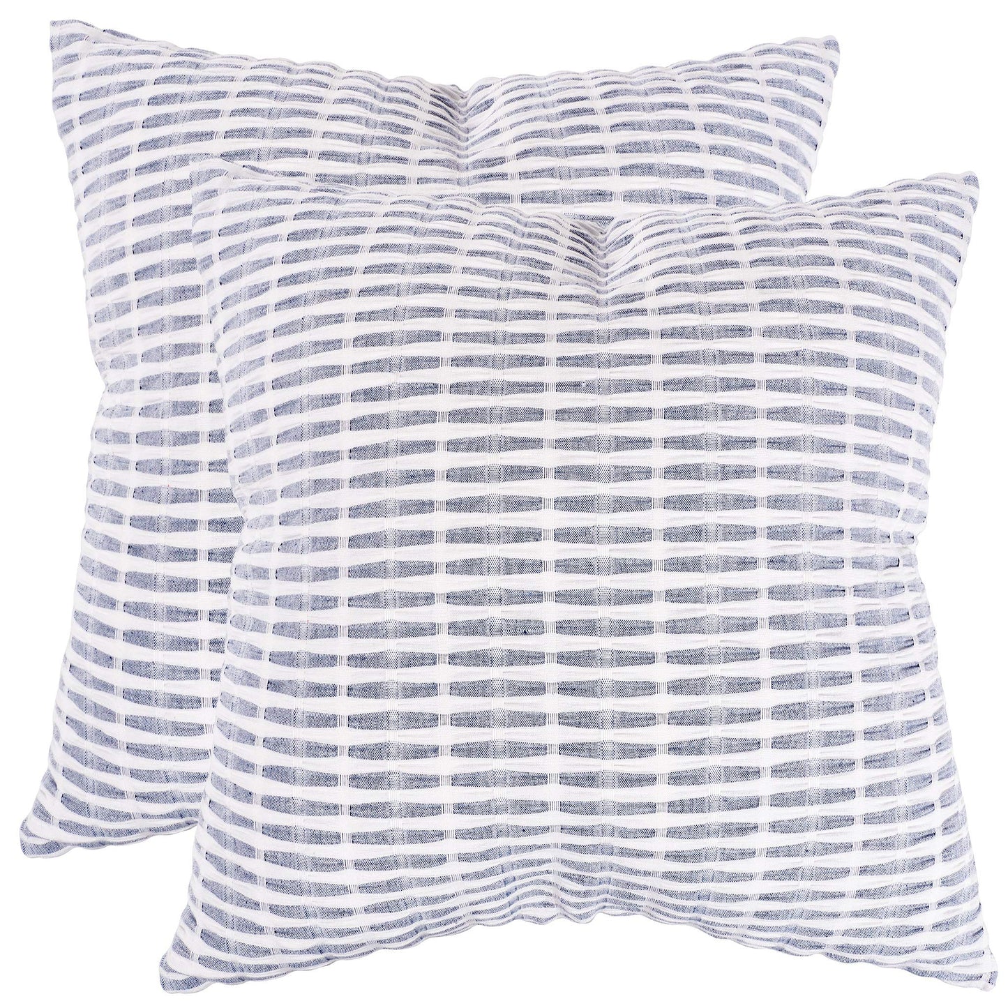 KAF Home Pleated Please Pillow Cover, Set of 2, 20 by 20 Inches, Navy