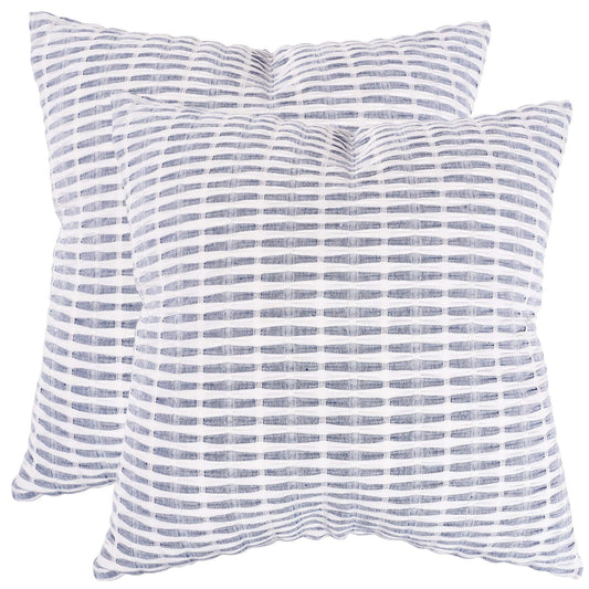 KAF Home Pleated Please Pillow Cover, Set of 2, 20 by 20 Inches, Navy