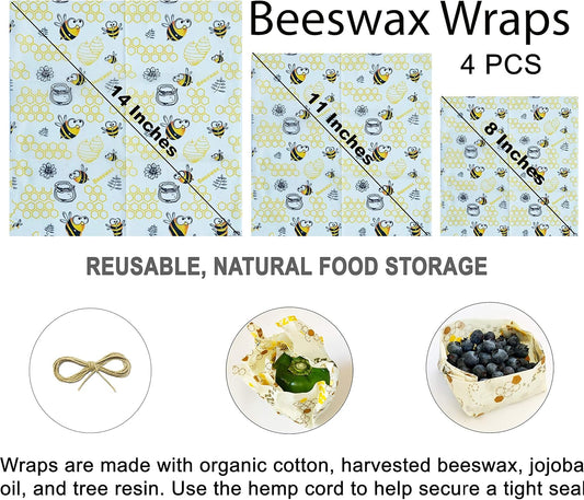 17 PCS Zero Waste ECO Friendly Gift: Reusable Food Storage Bags, Beeswax Wrap, Mesh Bags, Straws. Gift for Women and Men
