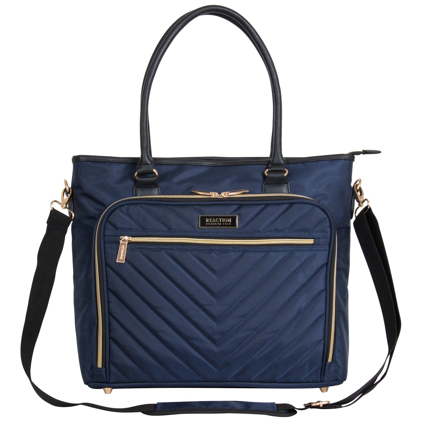 Kenneth Cole REACTION Chelsea Quilted Chevron 15" Laptop & Tablet Business Tote with Removable Shoulder Strap, Navy