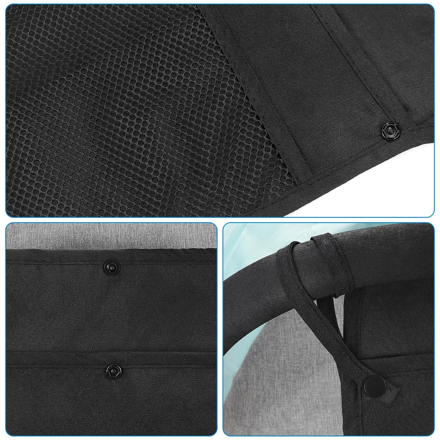 Accmor Universal Stroller Organizer, Mesh Bag Fits for Uppababy, Nuna, Britax, Doona Strollers, Non-Slip Adjustable Stroller Mesh Cargo Net Storage Caddy Accessories