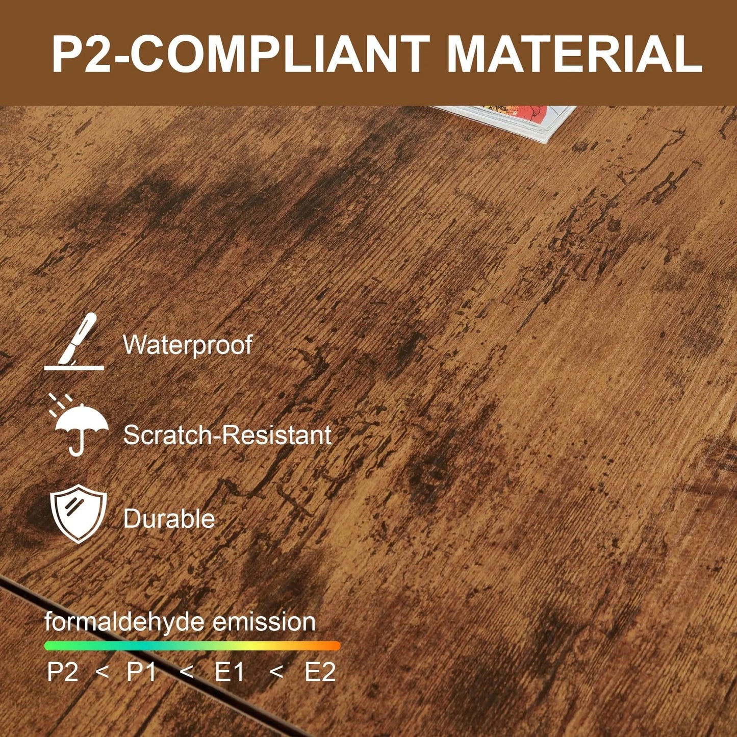 SANODESK 39" Wood Lift Top Coffee Table with Hidden Compartment and Storage Shelf for Living Room, Reception Room, Brown