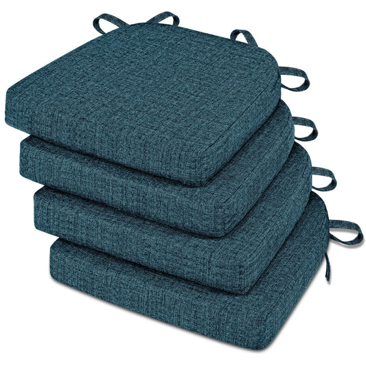 Tromlycs Chair Cushions for Dining Chairs Set of 4 with Ties Chair Seat Pads for Kitchen and Indoor Dining Chairs Non Slip 16"x16.5"x2", Blue