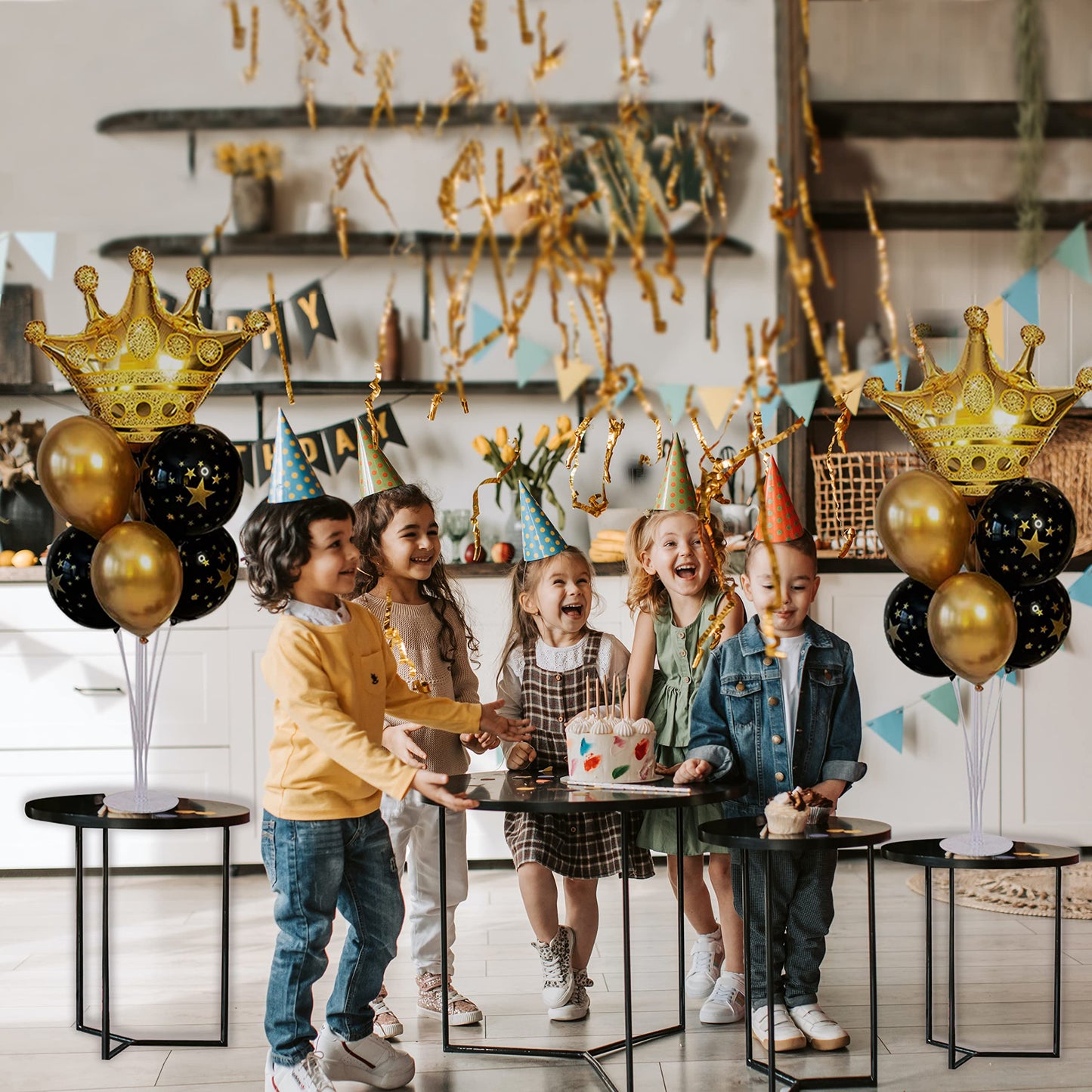 8 Set Balloon Stand Kit - Balloon Sticks With Base for Table Balloon Centerpiece Decorations for Birthday Graduation Gender Reveal Baby Shower Party Decorations