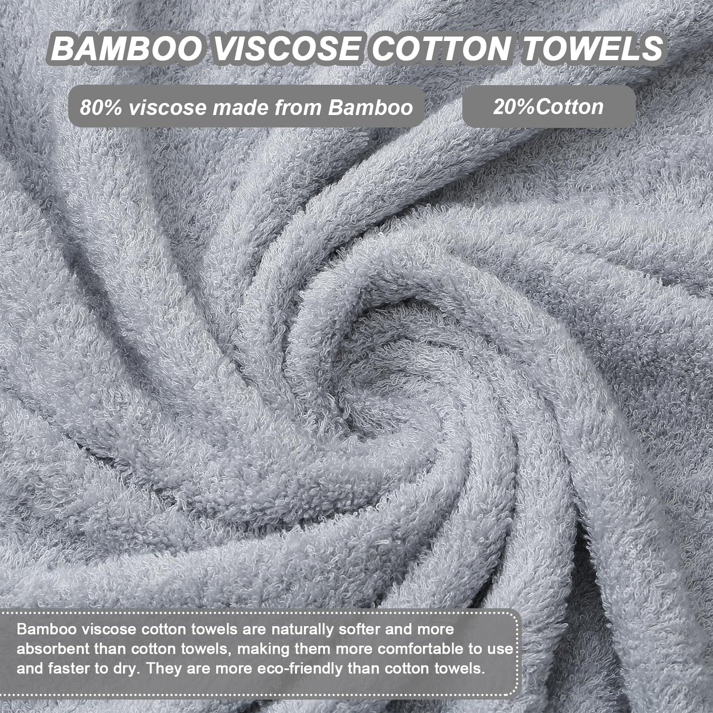 Aibaser Bath Towels, 27x54inch - Natural, Ultra Absorbent Towels for Bathroom, Travel, Gym, Shower and Spa (6 Piece Set)