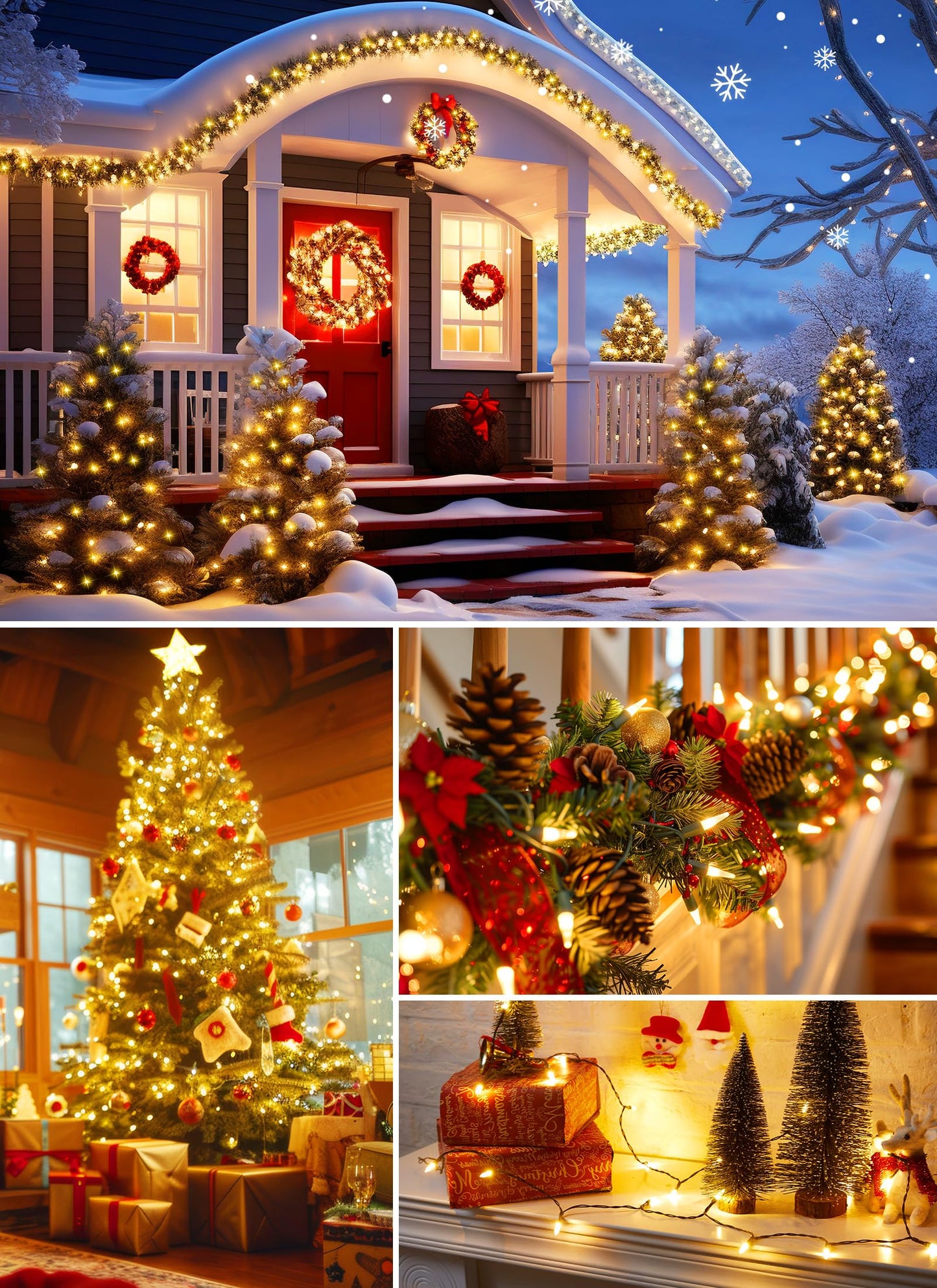 Clear Christmas String Lights 50 Count 12 Feet Incandescent Bulb Mini Lights for Indoor Xmas Tree Garland Birthday Wedding Party Festival Decoration, Green Wire