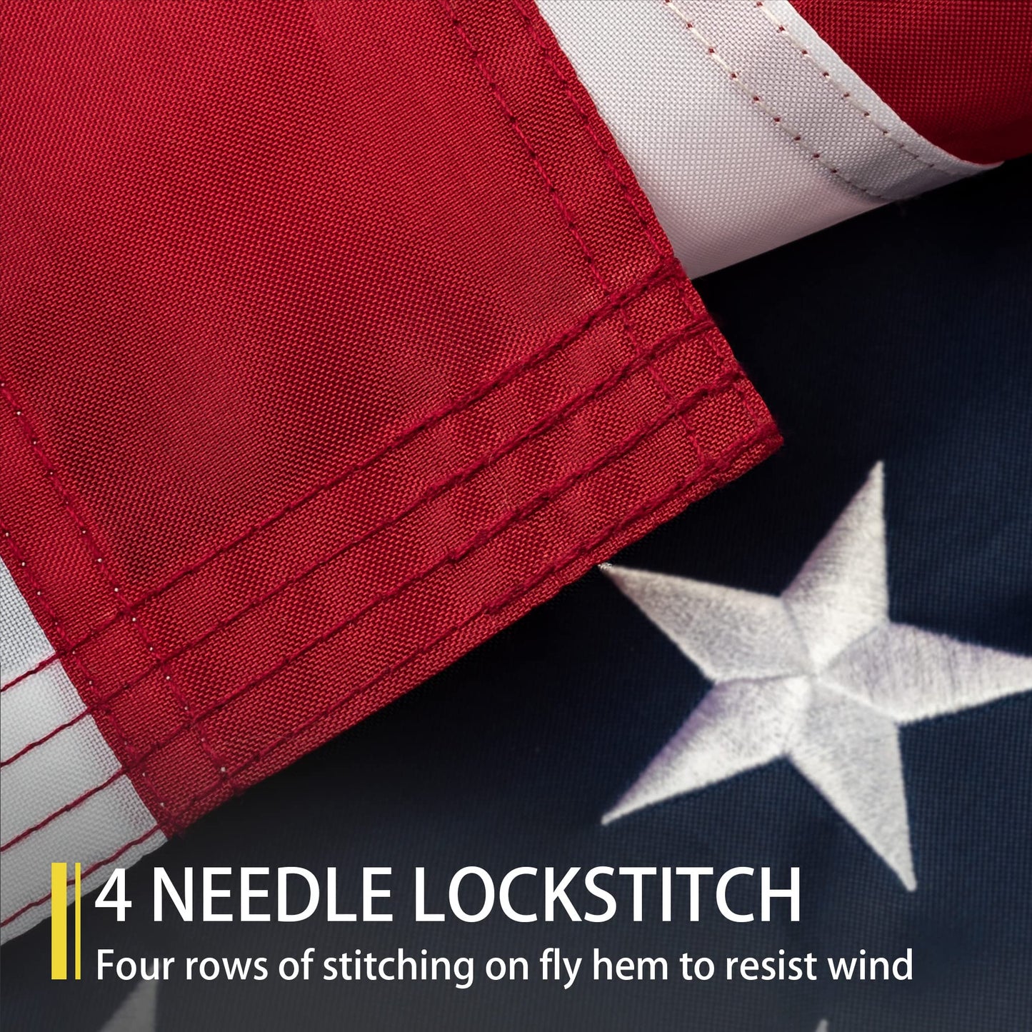 American Flag 2.5x4 FT Outdoor, Heavy Duty High Wind US Flag, Embroidered Stars, Sewn Stripes, Brass Grommets, The Best Double Sided United States Flag Suitable For Outside Use
