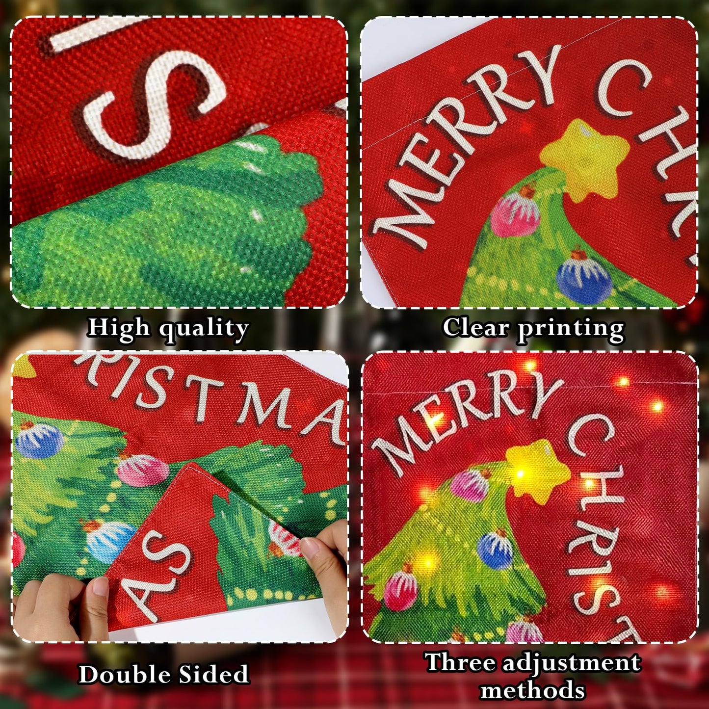 3Pcs Winter Garden Flag Lighted Decorations Welcome Winter Snowman Garden Flag Sign with LED Double Sided Happy New Year 2025 Merry Christmas Lawn Flag Decor for Outdoor Holiday Favor Gifts Supplies