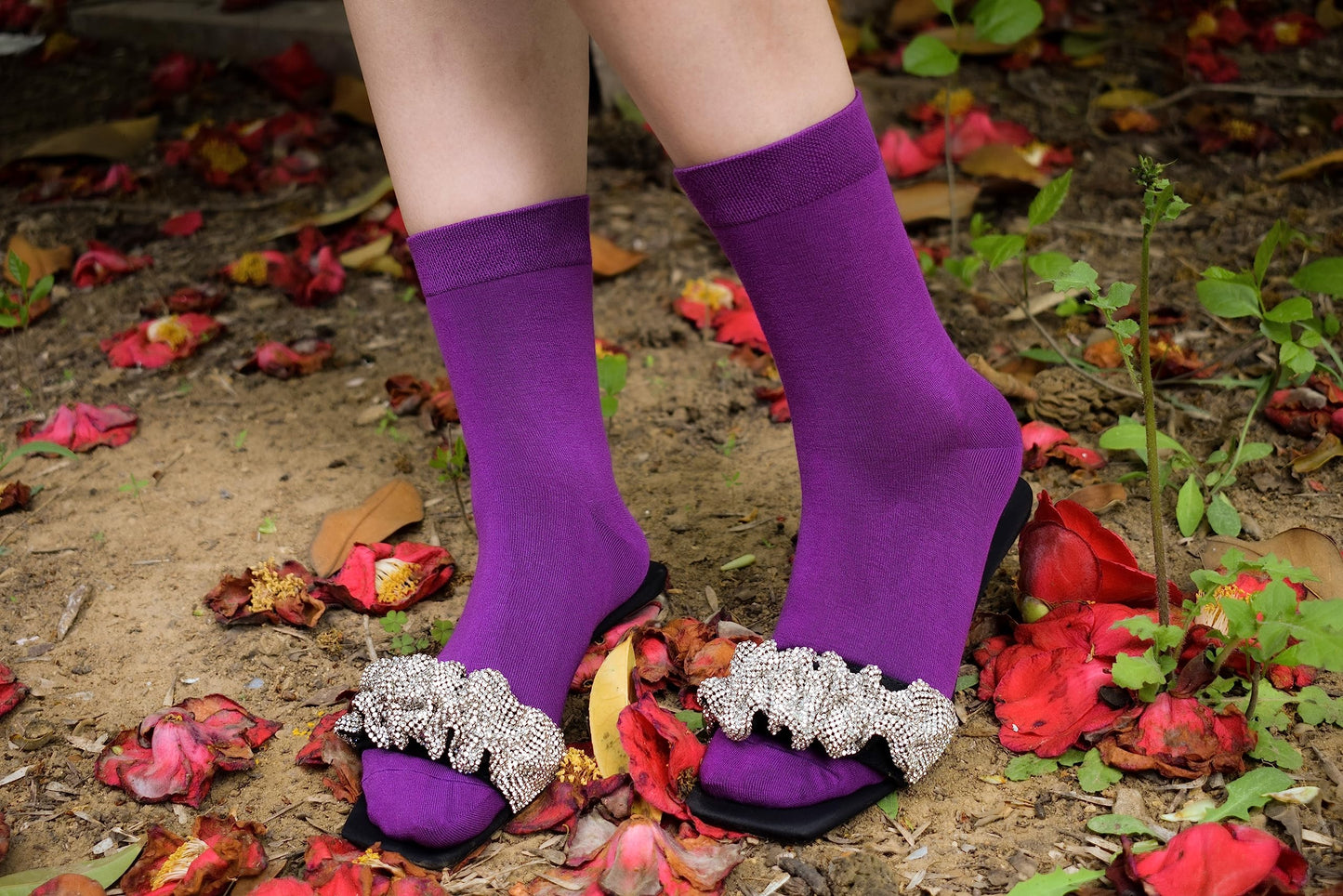 SERISIMPLE Women Thin Viscose Bamboo Socks Crew Lightweight Above Ankle Casual Dress Sock For Ladies Bootie Trouser 5 Pairs (US, Alpha, Large, Regular, Regular, Purple&Pink)