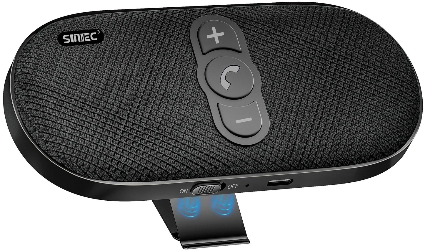 Sunitec Bluetooth Car Speaker Phone: Hands Free Calling Kits 6W in car Speakerphone for Safe Driving - Support Siri Google Assistant Voice Calls/Motion Auto ON Off - BC990P