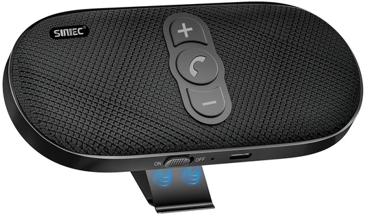 Sunitec Bluetooth Car Speaker Phone: Hands Free Calling Kits 6W in car Speakerphone for Safe Driving - Support Siri Google Assistant Voice Calls/Motion Auto ON Off - BC990P