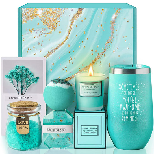 Gifts for Women, Mom, Wife, Girlfriend, Sister, Her - Happy Birthday, Christmas, Valentine's Day, Mothers Day Gifts - Lavender Spa Gift Basket Set