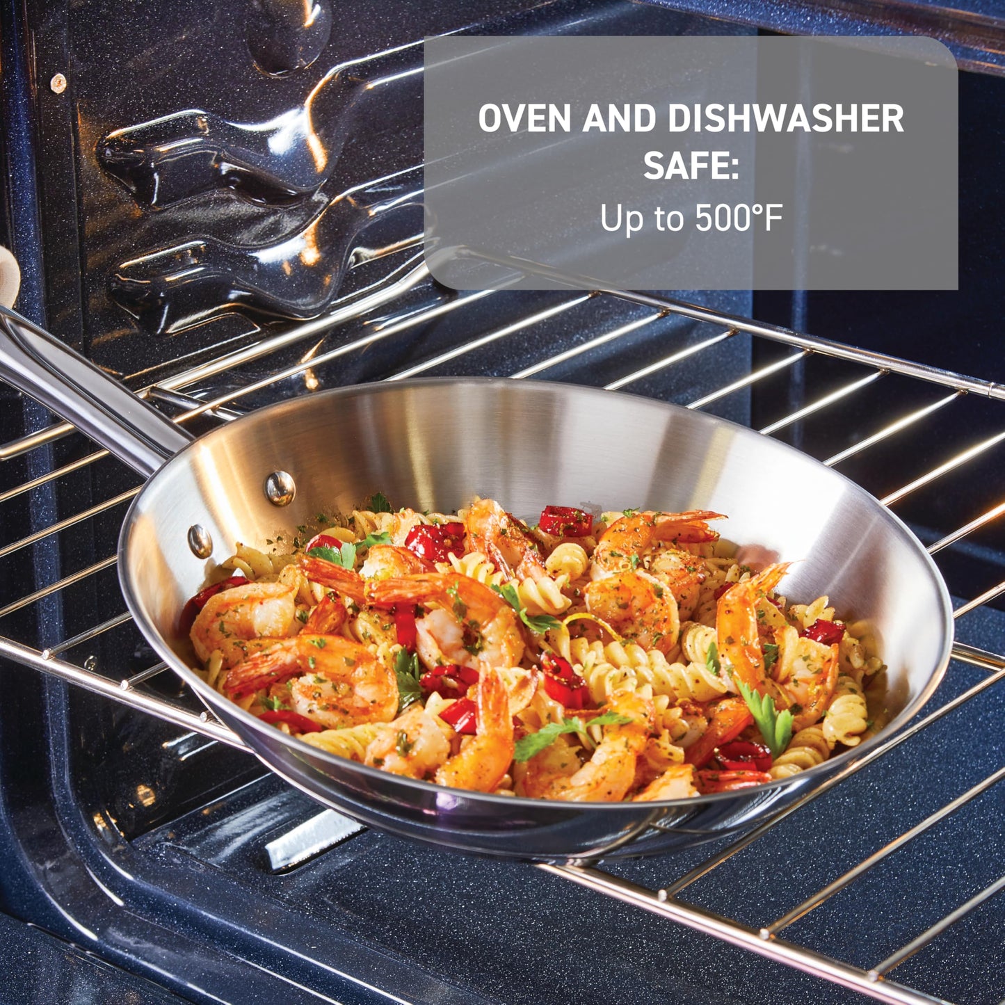 T-fal Stainless Steel Cookware Set 11 Piece, Induction, Oven Broiler Safe 500F, Kitchen Cooking Set w/Fry Pans, Saucepans, Saute Pan, Dutch Oven, Steamer, Pots and Pans, Dishwasher Safe, Silver