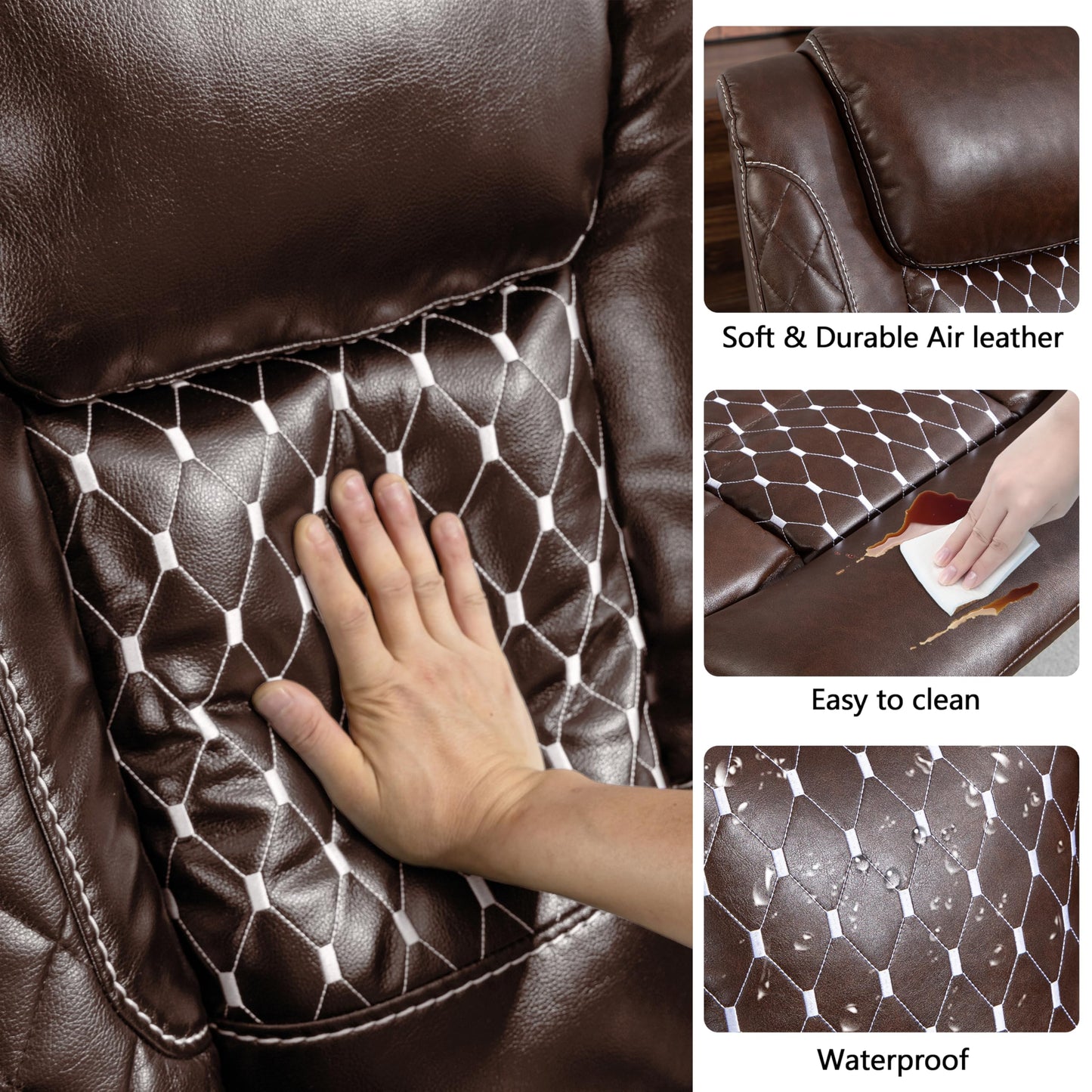 JIKFRIMA Power Zero Gravity Recliner Chair for Adults Breathable Leather Electric Recliners Adjustable Home Theater Seating with Smart Cup Holders, USB Ports, Hidden Arm Storage, Tray Table