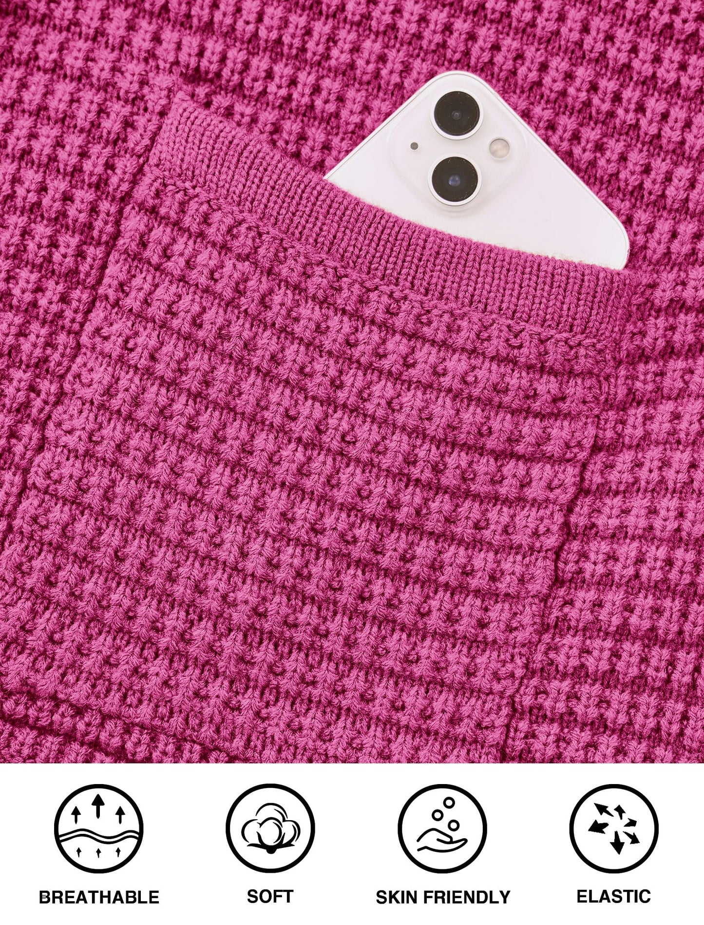 PRETTYGARDEN Women Knit Cardigan Sweaters Fall Fashion Long Sleeve Open Front Button Down Trendy Casual Jacket Winter Clothes (Rose Red,Small)