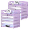 Supeasy 5 Trays Paper Organizer Letter Tray with Handle-Mesh Desk File Organizer, Paper Sorter Desk Organizer for Office, Home or School