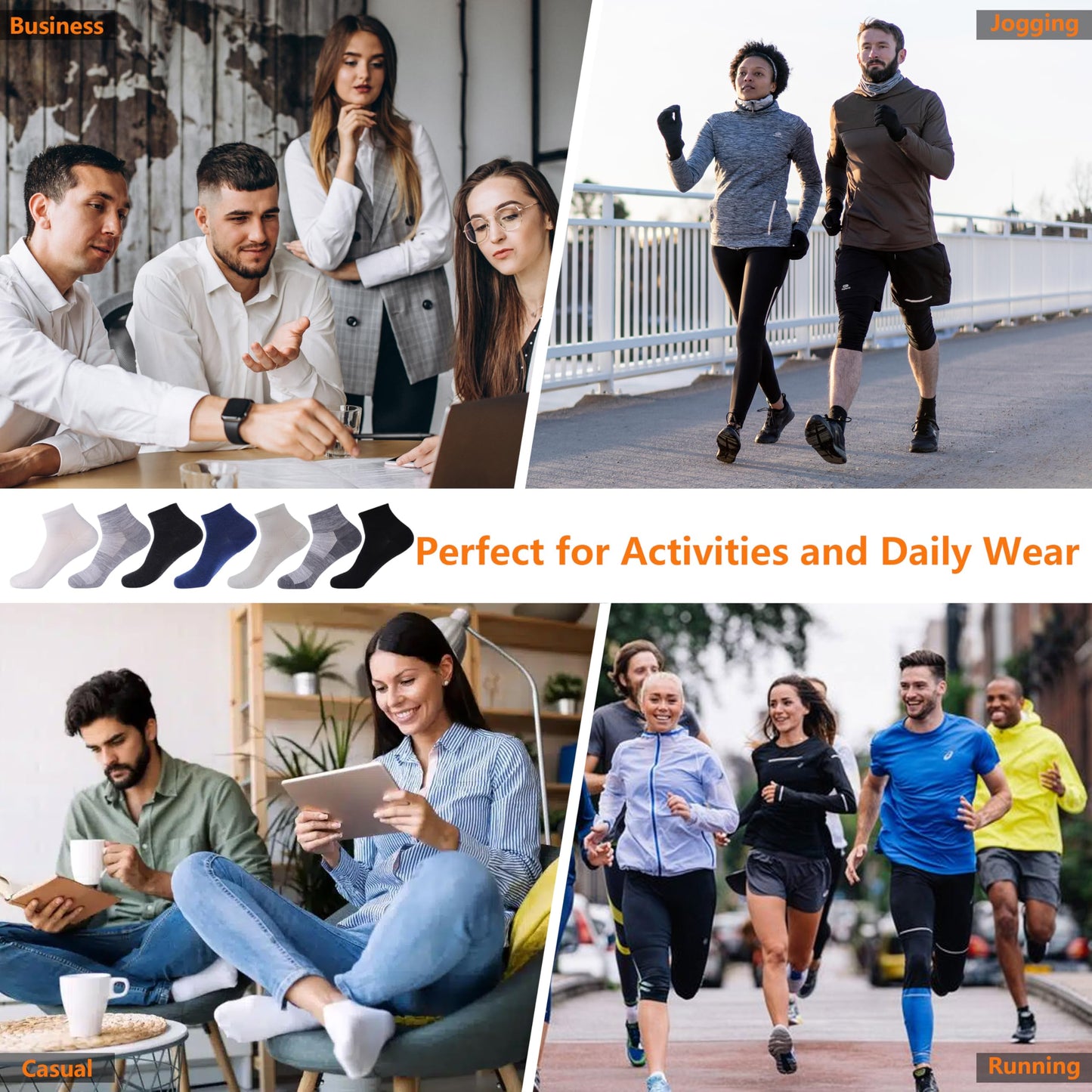 RTZAT 90% Merino Wool Ankle Men's Women's Athletic Business Casual Running Moisture Wicking Everyday Thin Wool Socks, Large, Black, 3 Pairs