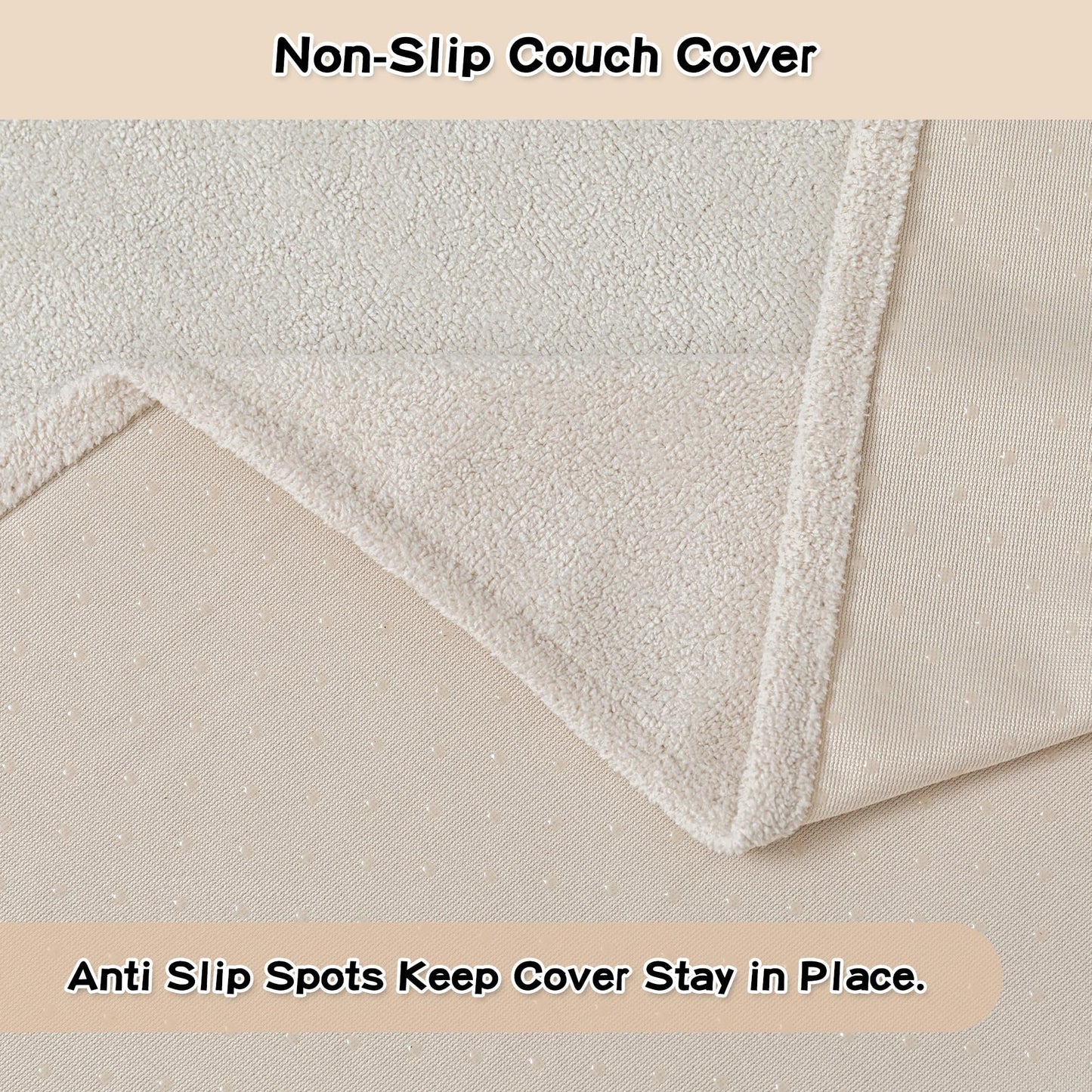 MEETSKY Chair Cover Cat Scratch Proof Recliner Chair Covers, Oversized Armchair Sofa Covers Washable Sofa Slipcover for Single Couch, Soft Small Couch Slipcover for Pets Dogs, 71" x 91", Creamy White