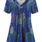 FOLUNSI Plus Size Tunic Tops for Women Loose Fit Pleated Front Flowy Shirt Blouses Peacock Print, XL