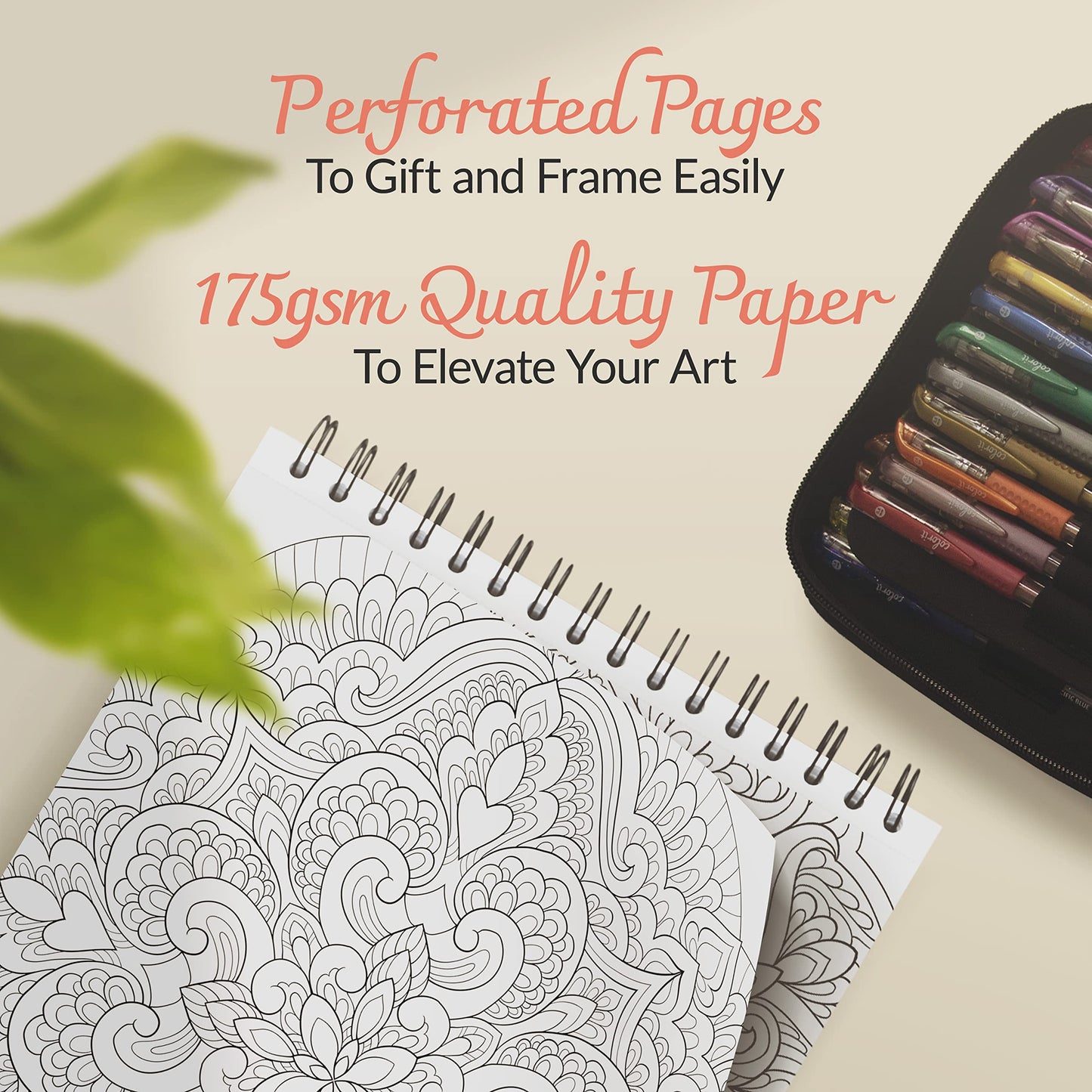 ColorIt Mandalas Volume VI Spiral Bound Adult Coloring Book with 50 Mandala Patterns for Relaxation and Stress Relief - Includes Perforated Pages, Thick Paper, Hardback Covers, and Blotter Page