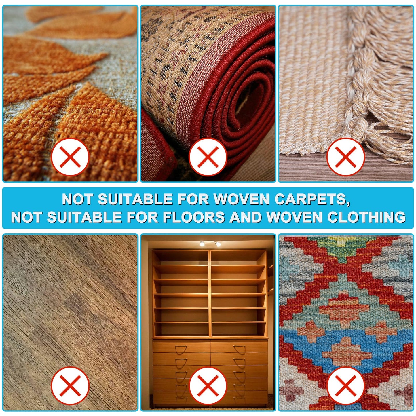 Eaersan 3 in 1 Carpet Rake Kit for Pet Hair Removal Tool - 45” Adjustable Long Handle Pet Hair Remover, Reusable Carpet Scraper Dog Cat Deep Hair Cleaner Remover Tool for Rugs, Mats, Couch, Furniture