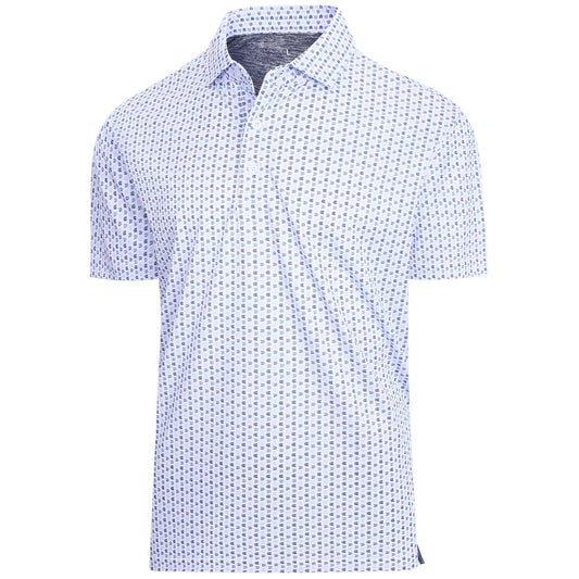 Esabel.C Mens Golf Shirts Print Moisture Wicking Short Sleeve Performance Dry Fit Stretch Active Polo Shirts for Men