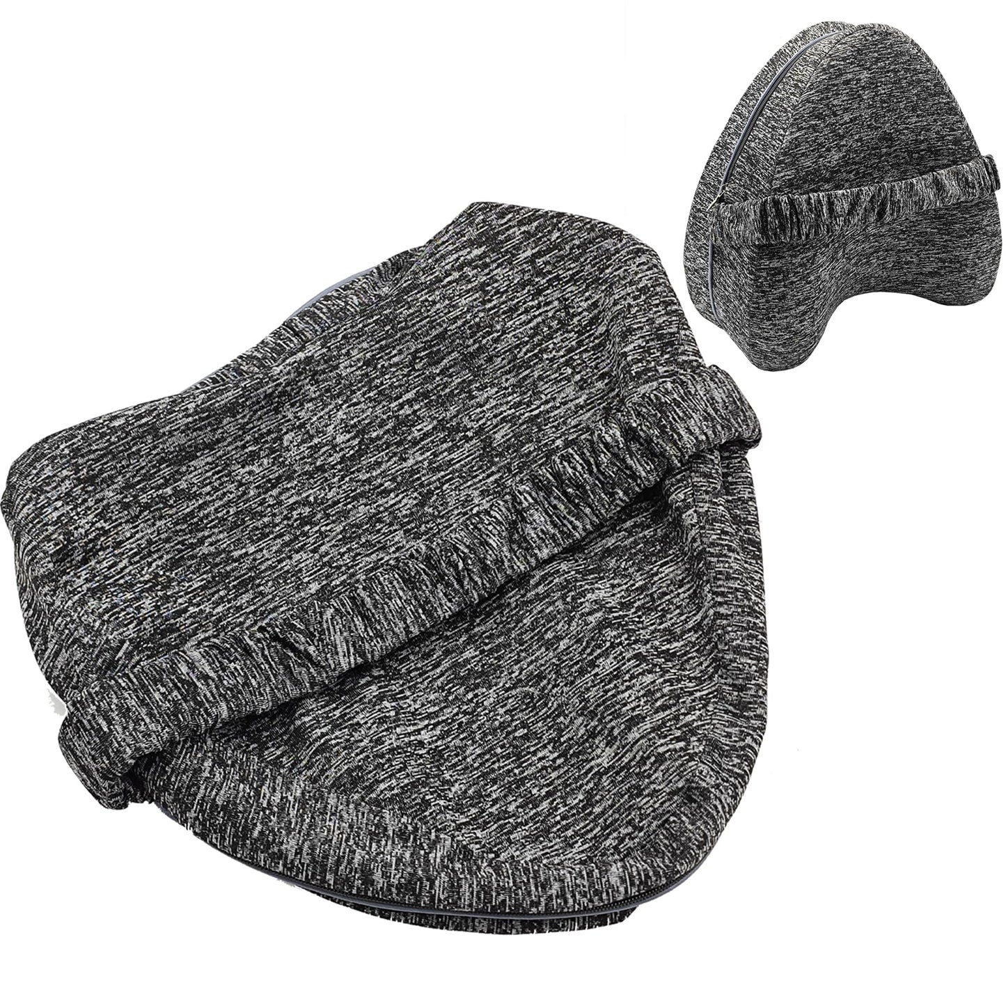 LeoTube Replacement Pillowcase Pillow Cover with Elastic Strap for Contour Legacy Leg & Knee Foam Support Pillow-Cover ONLY (Gray)